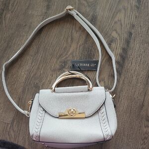 La Terre Elegant Cream and Gold Mini Bag